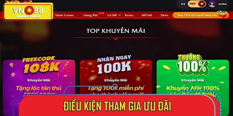 Điều khoản dịch vụ quy định về điều kiện tham gia ưu đãi